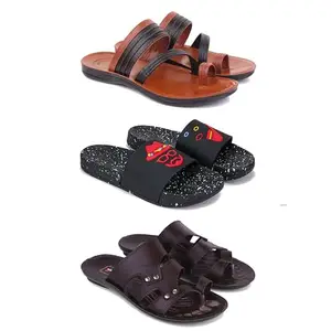 DRACKFOOT Men's Sandals | Lightweight Wear| Stylish & Easy to Wear For Men's GRT-SAN-(3-COMBO)-3151-3034-3125-6