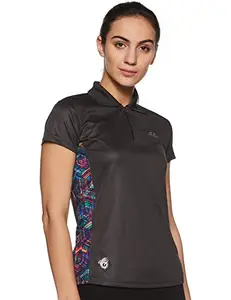 Nivia City Polo Women's T-Shirt (SB-3, Dark Grey, S)