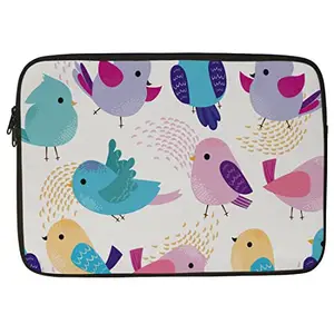 Crazyify Beautiful Birds Printed Laptop Sleeve/Laptop Case Cover/Laptop Bag 15.6 inch with Shockproof & Waterproof Linen On All Inner Sides | MacBook/Laptop Sleeve for Men & Women