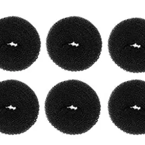 APOEM Set Of 6 Pcs Combo Pack Of Bun Donuts For Bun Maker Juda Hair Accessories Hair Styling Tools Black Pack Of 1