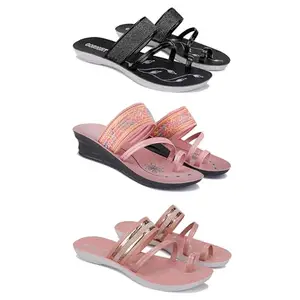Women's Comfortable Sandal,Casual Lightweight Sandal for Everyday Wear for women's(GR-(COMBO-3)-1946-1950-1944-6)