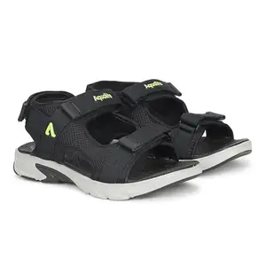 Aqualite Men MGS-2003 Sandal, Black/Fl.Green, 8 UK/India
