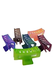 ELICS MART LLPClips for Women || Big Claw Clips || Square Non-slip Hair Clips || Large Rectangle Claw Hair Clips || Matte Banana Hair || Barrettes Hair Styling Accessories (Pack of 6)