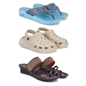 Women's Comfortable Sandal,Casual Lightweight Sandal for Everyday Wear | BT-(3-COMBO)-1888-OO1-1951-5-EURO-36