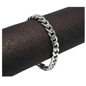 SHRI SAWARIYA - Men’s Stainless Steel Cuban Link Bracelet – Heavy-Duty Polished Chain Wristband