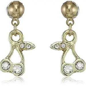 Estele Gold Plated Abstract Art Designer Earring for Women with Austrian Crystals