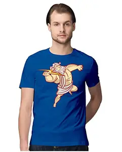 ALLEN BLACK Men's Regular Fit T-Shirt Zeus 100% Cotton T-Shirt Royal Blue_ZEUSZMEN-Royal Blue 4XL Men Round_