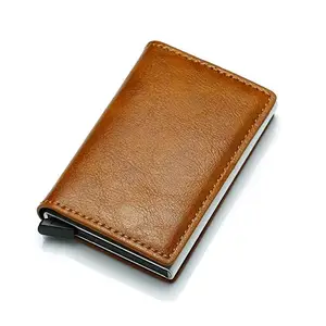 AE MOBILE ACCESSORIES Brown PU Leather Unisex RFID Card Holder (AE CARDHDR FL20)
