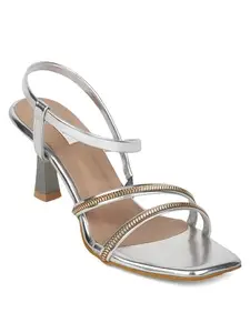 Elle Women's Silver Sandals-4 Kids UK (EL-MU-W-123)