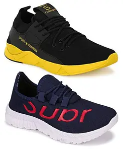 WORLD WEAR FOOTWEAR Men's (9169-9305) Multicolor Casual Sports Running Shoes 7 UK (Set of 2 Pair)