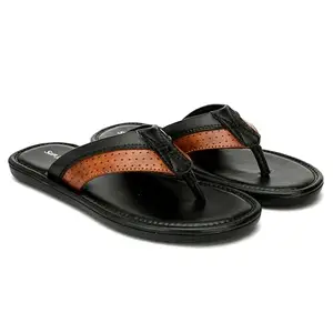 San Frissco Men's Sandal Anti Slippery Chappal with Sturdy Grip for All Day Use/Ultra Soft Lightweight Durable Chappal for Outdoor Use/Festive Ethnic Wedding Slip on Slippers for Men - 6 (Black)