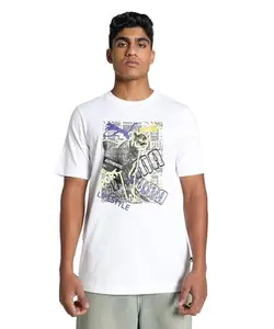 Puma Men's Graphic Print Regular Fit T-Shirt (687262_White