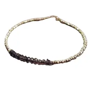 LKBEADS Silver Plated Bracelet with Blue Faceted Iolite Beads – Rondelle 3-3.5mm – 7 inch Adjustable – For Men & Women|LK_STACK_03855