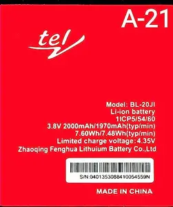 Mobile Battery for itel A21 / BL 20Ji / 2000mAh