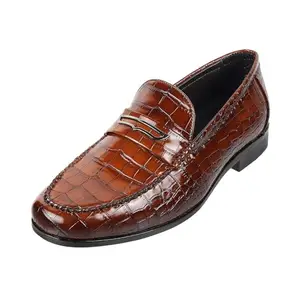 Mochi Men Tan Leather Moccasin UK/8 EU/42 (19-317)