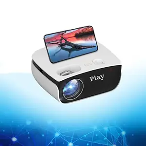 Play Play 2022 PP9 Full HD 1080p Projector for Home Office Classroom 1080P 300 inch Screen (4000 lm/Remote Controller) Portable Projector (Black/White)