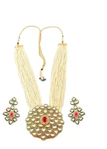 Latest Stylish Stone Studded Jewellery Set for Women |Festive Wedding Party Necklace Earrings|JS_35|