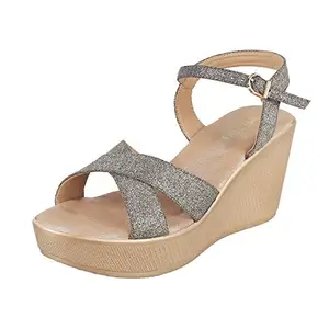 Metro Women's Gold Fashion Sandals-5 UK (38 EU) (34-9619)