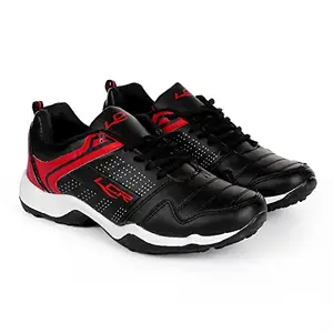 Lancer Mens INDUS-251 Black Red Running Shoe - 7 UK (INDUS-251BLK-RED-7)