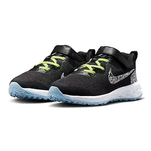 Nike Revolution 6 NN JP (PSV)-Black/Summit White-LT Lemon TWIST-DV3182-001-1.5UK