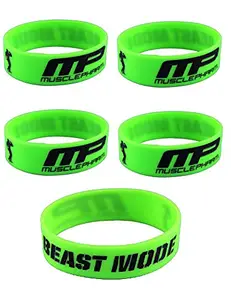 Jashan Accessories Beast Green Silicon Wrist Band for Gym Lover Men Women and Boys Pack of 5