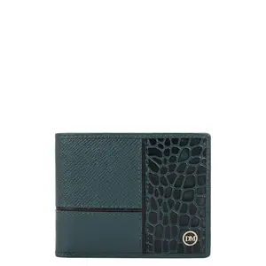 Da Milano RFID Protected Leather Wallet for Men with Card Slot - Blue