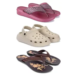 Women's Comfortable Sandal,Casual Lightweight Sandal for Everyday Wear | BT-(3-COMBO)-1886-OO1-O21-6-EURO-37