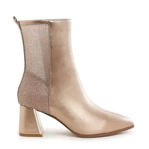 London Rag Mesh Detail Pointy Ankle Boots