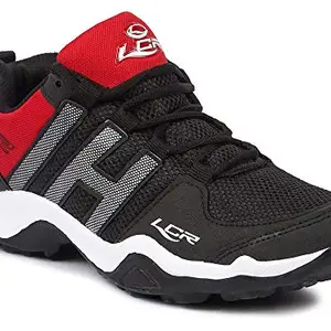 LANCER Mens INDUS-215 Black/Red Running Shoe - 7 UK (INDUS-215BLK-RED-41)