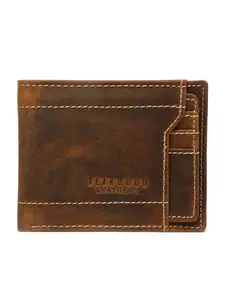 TEAKWOOD LEATHERS Men's Brown Bifold Leather Wallet with Removable Card Holder | T_WLT_522_BR