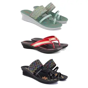 Women's Comfortable Sandal,Casual Lightweight Sandal for Everyday Wear for women's(GR-(COMBO-3)-1948-1958-1952-8)