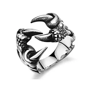 Asma Jewel House Titanium Stainless Steel Eagle Claw punk ring for men (9)