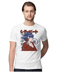 ALLEN BLACK Men's Regular Fit T-Shirt Kawaii Anime Boy 100% Cotton T-Shirt White_CUANIMEBMEN-White 2XL Men Round_