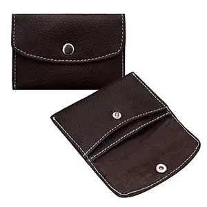 MATSS Faux Leather Unisex Coffee Brown Card Holder | ATM Card Case | Credit Card Holder