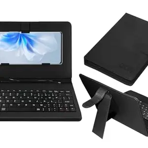 ACM Keyboard Case Compatible with Vivo V30 Mobile Flip Cover Stand Direct Plug & Play Device for Study & Gaming Black