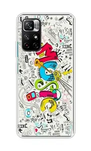 The Little Shop Designer Printed Soft Silicon Back Cover for Redmi Note 11T (Music)