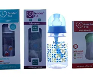 TENDERFLO Kosy Blossom Wide Mouth 150 ml Botttles (Set of 3 Pcs)