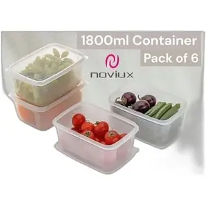 Fridge Storage Containers (Pack of 6), Fridge Organizer Storage Box & Secure-Sealing Lids, Fridge Storage Boxes Keep Fruits, |Design - 3376 Food Savers