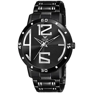 DENZER HILLS Mens Big Face Stainless Steel Analog Quartz Watches Fashion Business Chronograph Wrist Watches for Men