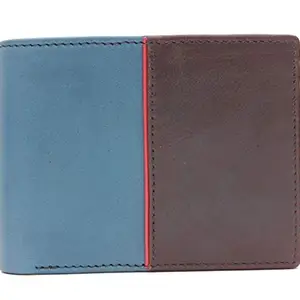 D'HIDES D’HIDES Men's Leather Wallet, Blue