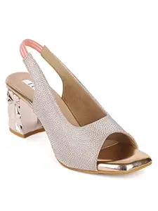 Elle Women's Heel Sandals, Rose Gold, 7