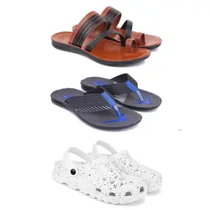 Men's Sandals | Lightweight Wear| Stylish & Easy to Wear For Men's PCV-SAN-(3-COMBO)-3151-3132-3057-10
