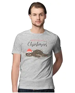 ALLEN BLACK Men's & Women's Regular Fit 100% Cotton T-Shirt (MERSLHZMN-Melange Grey 4XL Men Round_)