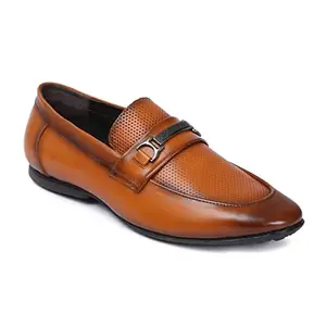 Zoom Shoes Men's Genuine Leather Formal Shoes for Office/Casual Wear Dress Shoes Shoes for Men AT1141 Tan