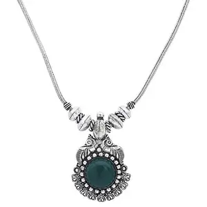 Sasitrends German Silver Stone Necklace for Women and Girls