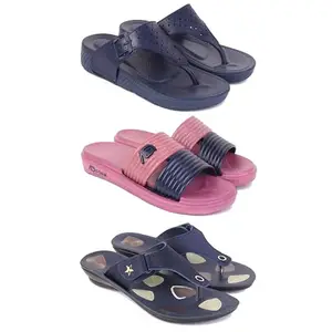 Trendy Open-Toe Sandals for Women – Soft Padded Footbed, Summer Wear | (COMBO-3)-1985-1982-1973-7-EURO-38