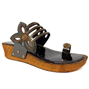 Fiia Women Fashion Stylish Sandals Footwear For Wedding & Party Grey UK-8