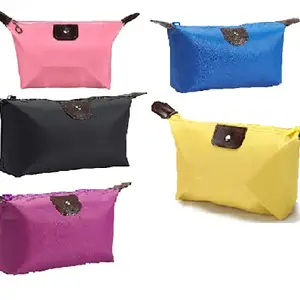 Vinayakart Makeup Bag Bulk Toiletry Pouch Waterproof Cosmetic Travel Storage Bags with Zipper 5 Pcs - Random Colors
