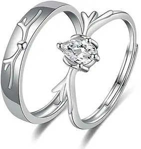 MYKI Dazzling Love Forever Adjustable Couple Rings For Mens & Womens