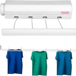 Swimero,Cloth Drying Stand for Clothes Rack Foldable Hanger Home Balcony Dryer Laundry Wet Dry Clothes Rope Retractable Hanging Wall Mounted